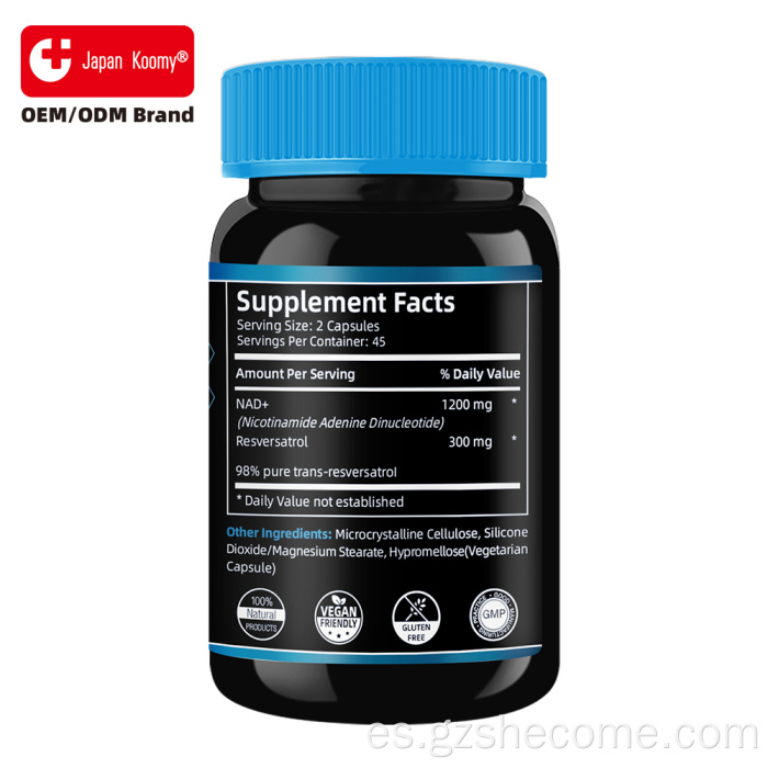 Suplemento liposomal Shecome NAD+ Suplemento de resveratrol NAD
